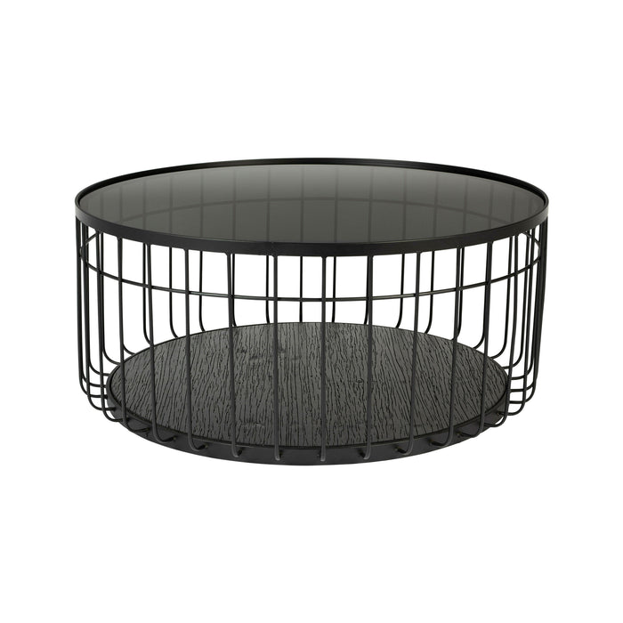 ZILT Ronde Salontafel Talles Glas, 80cm - Zwart
