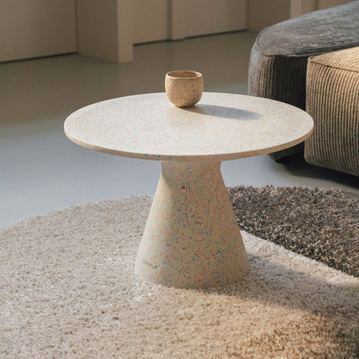 Zuiver Ronde Salontafel Victoria Terrazzo, 50cm - Wit - ThatLyfeStyle