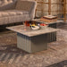 Dutchbone Salontafel Clayton Marmer, 60 x 60cm - Grijs - Vierkant - ThatLyfeStyle