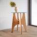 Zuiver Ronde Bijzettafel Kobe Essenhout en glas, 45cm