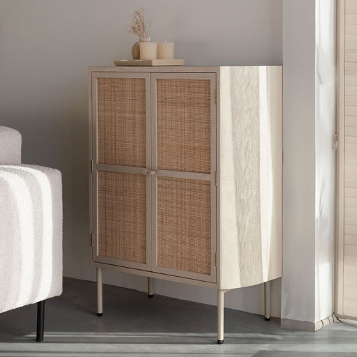 ZILT Opbergkast Meja Rattan, 100 x 80cm - Beige