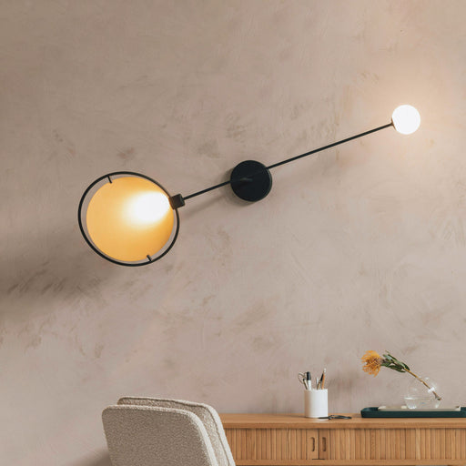 Zuiver Wandlamp Sirius 125cm breed - Zwart/Goud