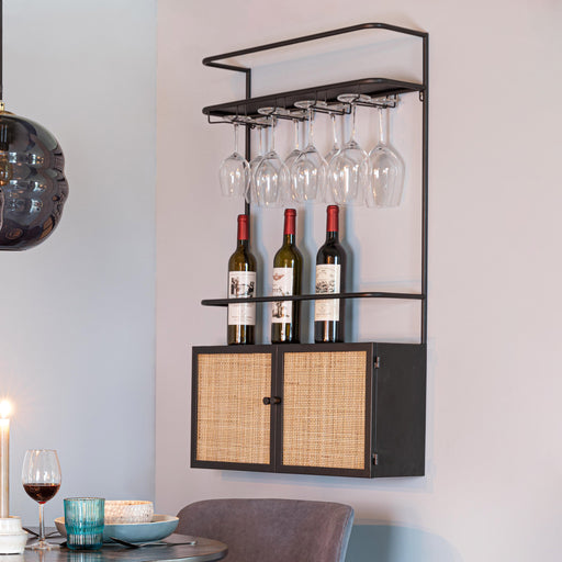 ZILT Hangend Wijnrek Richie Webbing, Voor 10 flessen - ThatLyfeStyle