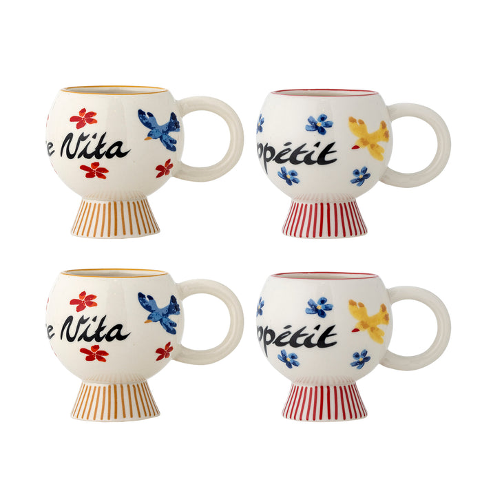 Bloomingville Mok Lindsay Set van 4 stuks - Meerkleurig