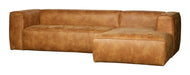 WOOOD Hoekbank Bean rechts, leder cognac