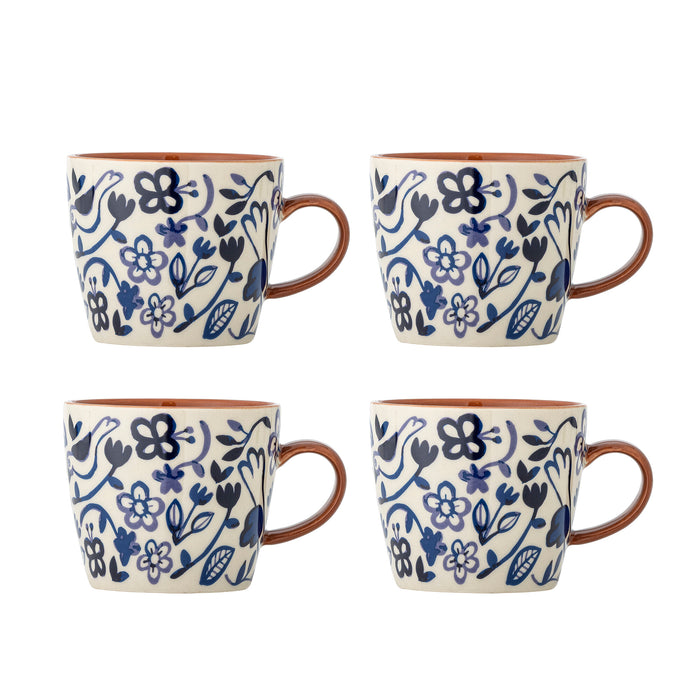 Bloomingville Mok Figuria Set van 4 stuks - Blauw