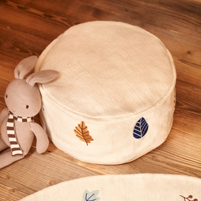 Kave Home Poef Yanil 40cm - Wit - ThatLyfeStyle