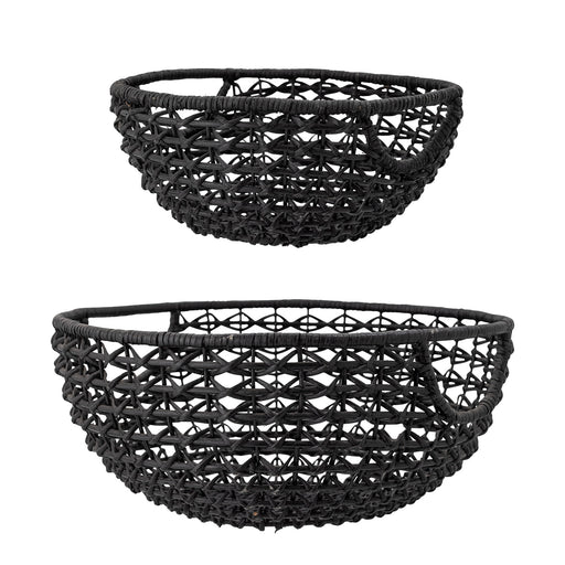 Bloomingville Mand Joane Rattan, Set van 2 stuks - Zwart