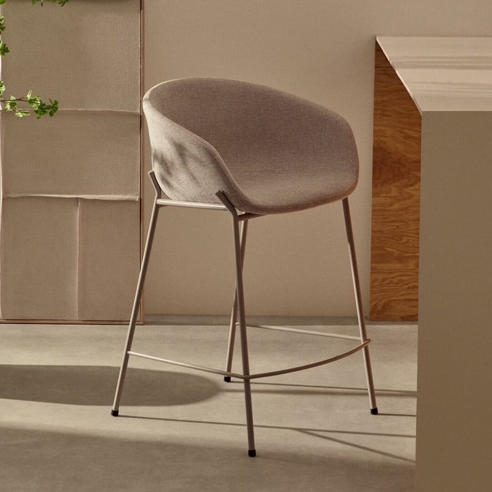 Kave Home Barkruk Yvette - Beige (zithoogte 65cm)