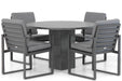 Santika Zaga/Graniet rond 120 cm dining tuinset 5-delig
