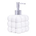 QUVIO Zeepdispenser vrijstaand met bolletjes patroon - Keramiek - Wit - 350ML