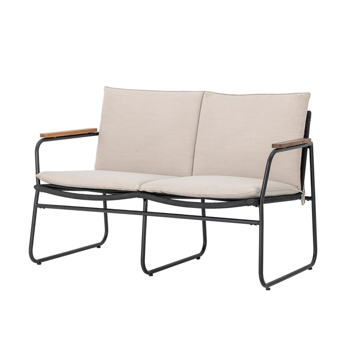 Bloomingville Tuinbank Hampton Gevlochten koord, 125cm - Zwart