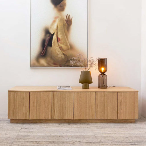 WOOOD Exclusive TV-meubel Zuma Eikenhout, 200cm - Bruin - Japandi