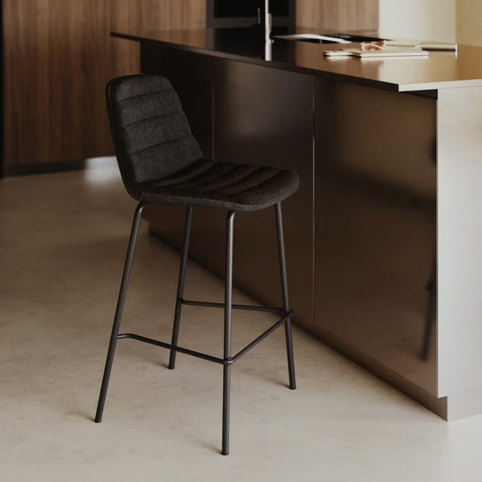 Kave Home Barkruk Zunilda Chenille - Zwart