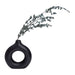 QUVIO Ronde donut vaas - Keramiek - 23 cm - Zwart
