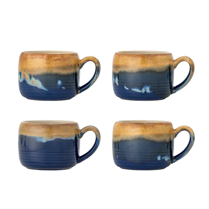 Bloomingville Mok Sheen Set van 4 stuks - Blauw