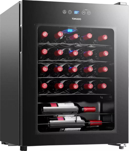 Tomado TRW2401B - Wijnkoelkast - Ruimte voor 24 flessen - TOUCH bediening - Regelbare thermostaat  - Zwart - ThatLyfeStyle
