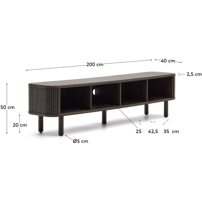 Mailen Tv-meubel 200 cm - Essenfineer Donkerbruin