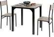 3-delige eettafelset - keukentafel en stoelensets voor 2 personen - compacte tafel met 2 krukken en ruimtebesparend ontwerp voor eetkamer woonkamer appartement pub-houtkleur - ThatLyfeStyle