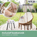 Vita5 Macramé Hangstoel - Voor Binnen en Buiten - Zonder Standaard - Incl. Kussen, Boekenvak en Beschermhoes - - ThatLyfeStyle