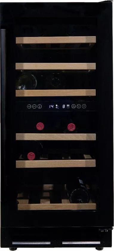 Vinata Premium Wijnklimaatkast Martino - Vrijstaand en Onderbouw - Zwart - 32 flessen - 84.6 x 38 x 58.5 cm - Glazen deur - ThatLyfeStyle