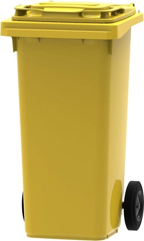 Kunststof Kliko Afval Rolcontainer Mini container - 120 liter - Geel - ThatLyfeStyle