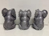 Zilveren olifanten " horen, zien & zwijgen" beeldjes - zilver - set van 3 - 13 cm hoog - polyresin - decoratief - ThatLyfeStyle