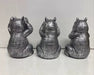 Zilveren Nijlpaarden " horen, zien & zwijgen" beeldjes - zilver - set van 3 - 13 cm hoog - polyresin - decoratief - ThatLyfeStyle