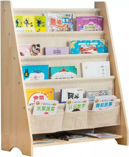 Massief Houten Kinderboekenrek 5 laags - 62cm×76cm×28cm (B×H×D) - Natuurlijk Beige - Boekenkast voor kinderen - Bookcase -Boekenplank - Kinderkamerkast - Speelgoedrek - Opbergrek - Organizer - Speelgoedkast - Boekenrek - ThatLyfeStyle