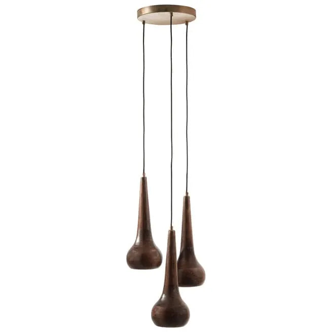 BePureHome Hanglamp 'Tumble' 3-lamps, Walnoot