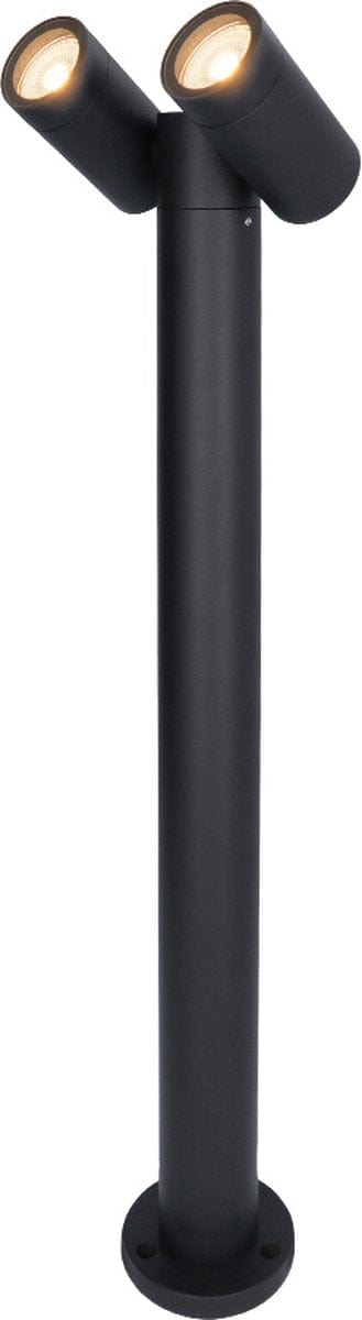 Aspen double LED sokkellamp 60cm - Kantelbaar - incl. 2x GU10 - 2700K Warm wit- IP65- Zwart - Buitenlamp geschikt als padverlichting - ThatLyfeStyle