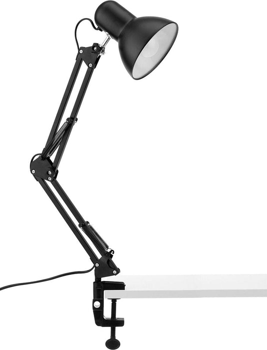 Bureaulamp Leeslamp Tafellamp met schroefklem - E27 fitting - zwart - ThatLyfeStyle