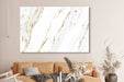 Canvas Schilderij Marmer - Goud - Wit - 150x100 cm - Wanddecoratie - ThatLyfeStyle
