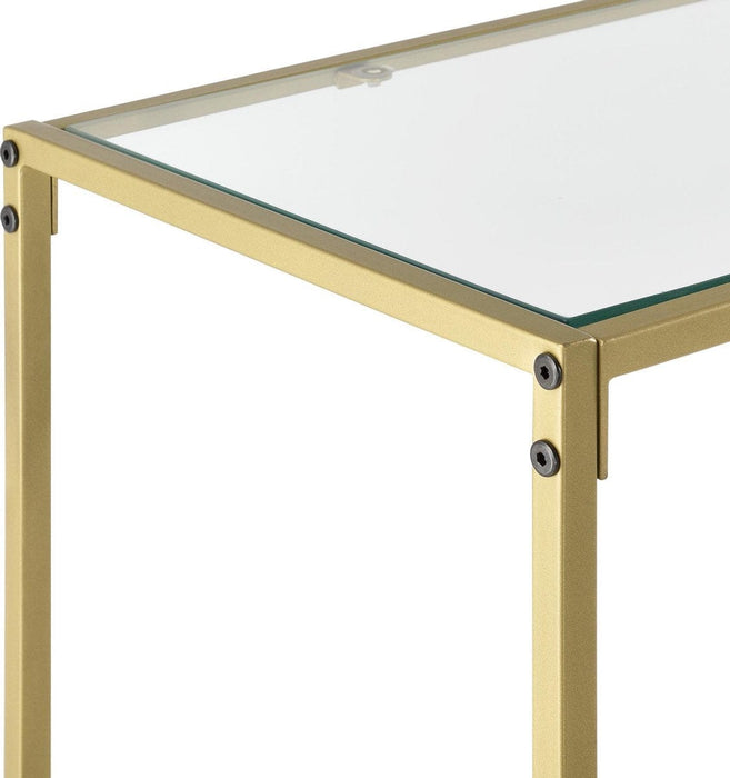 Console tafel Alajarvi sidetable glas 100x35x80 cm goud - ThatLyfeStyle