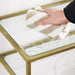 Dressoir - Sidetable - Console tafel - Bijzettafel - Wandtafel - Woonkamertafel - Met glas - 100 x 35 x 80 cm - Goud - ThatLyfeStyle