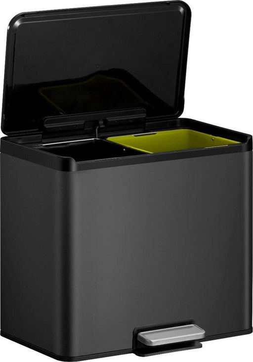 EKO EcoCasa III Recycling pedaalemmer 15 + 15 liter zwart - ThatLyfeStyle