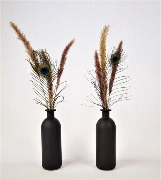 Flowercreations - droogbloemen - mat zwarte vaas - 50 cm - ThatLyfeStyle