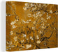 Gouden schilderij - Vincent van Gogh - Amandelbloesem - Goud - 120x90 cm - Wanddecoratie - Canvas schilderij natuur - ThatLyfeStyle