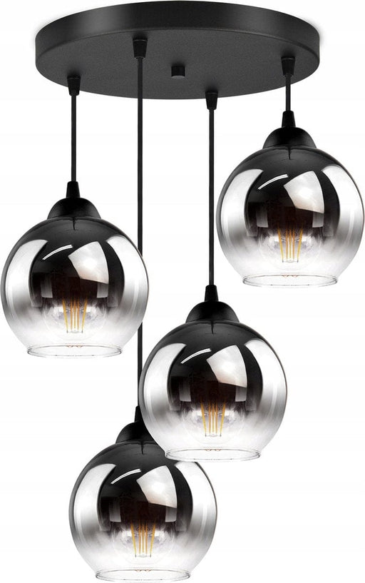 Hanglamp Industrieel voor Woonkamer, Eetkamer - Smoking Glas - 4-lichts - Smoke Glas - 4 bollen - Rookglas - ThatLyfeStyle