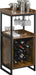 IN.HOMEXL Boxwel - Wijnkast - Wijnrek Metaal - Hout - Industrieel Kast - Voor 9 Flessen - 113 x 52 x 40 cm Hout - Bruin/ Zwart - ThatLyfeStyle