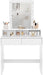 IN.HOMEXL Stratis Led - Kaptafel - Make up tafel - Make up spiegel - Kaptafel met spiegel en verlichting -Toilettafel -Met lades - 145 cm x 80 cm x 40 cm - Wit - ThatLyfeStyle