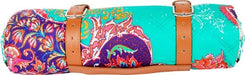 Jeemsie - Buitenkleed XXL - Picknickkleed - Speelkleed voor kinderen - Plaid 200 x 200 cm - Ibiza Strandlaken Style - Water- en Vuilafstotend - Re-cyclebaar materiaal - Trendy - Vintage - Turquoise - ThatLyfeStyle