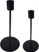 Kandelaar - Sprietje - set (18 + 23 cm) - zwart - Zwart set - ThatLyfeStyle