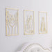 Kos Design - Wanddecoratie - 3 Delige Set - Wandborden - Gold wall art van metaal - decoratie woonkamer - decoratie muur - 3D - ThatLyfeStyle