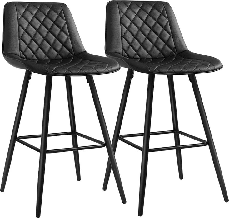 MIRA Home - Barkrukken - Barstoelen - Set van 2 - Zwart - 47x51x98 - ThatLyfeStyle