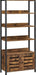MIRA Home - Boekenkast - Opbergkast met 5 planken - Industrieel - Hout - Metaal - Bruin - Zwart - 64x28,6x147,3 - ThatLyfeStyle