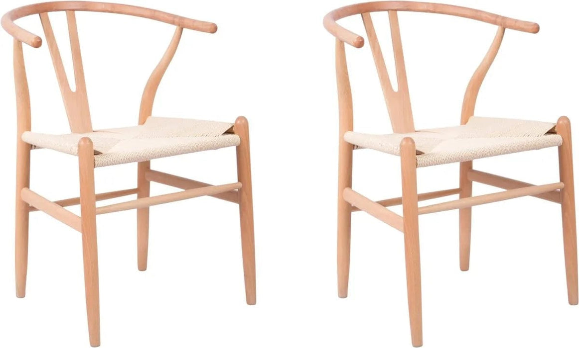 MOWELLI - 2 stoelen 'Y Chair Style' - Naturel Hout - ThatLyfeStyle
