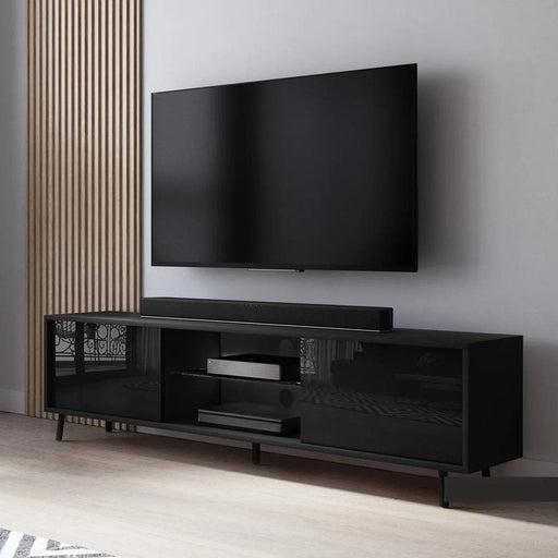Maison Home Lefyr - TV meubel Zwart - TV Kast - Staand - Scandinavisch - 140 cm - met LED - ThatLyfeStyle