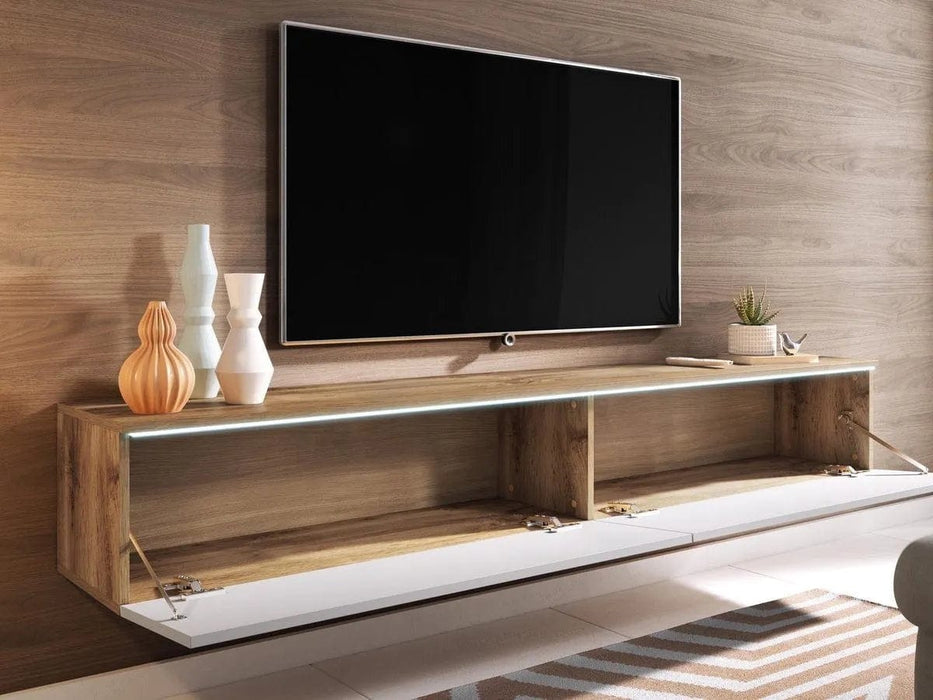 Mobistoxx Tv-meubel Dubai, TV kast Wotan Eik / wit, tv meubel 180cm - ThatLyfeStyle
