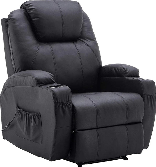 Monkey's Elektrische Massagestoel - Massagestoel - Relax stoel - Chill stoel - Zwart - Kunstleer - Tv stoel - Warmtefunctie - Lig en trilfunctie - 92 x 92 x 109 cm - ThatLyfeStyle